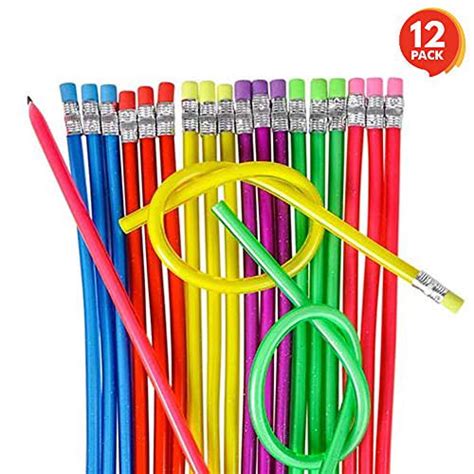 Artcreativity 13 Inch Flexible Bendy Pencils For Kids 12 Pack Fun