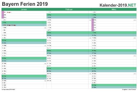 Vom fasching spricht man vor allem in bayern, österreich und franken. Ferien Bayern 2019 Fasching - Kalender Plan