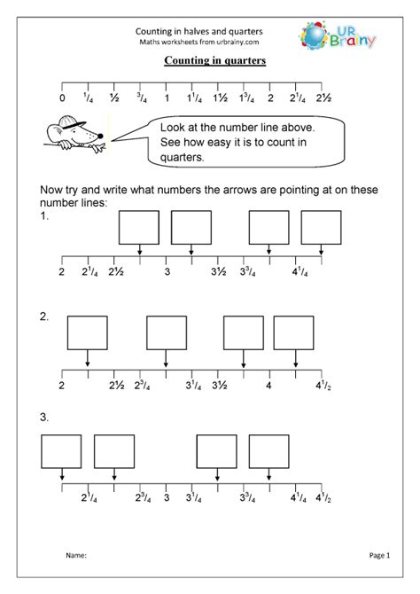 Counting In Halves And Quarters Fraction Worksheets For Year 2 Age 6
