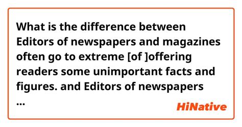 🆚what Is The Difference Between Editors Of Newspapers And Magazines
