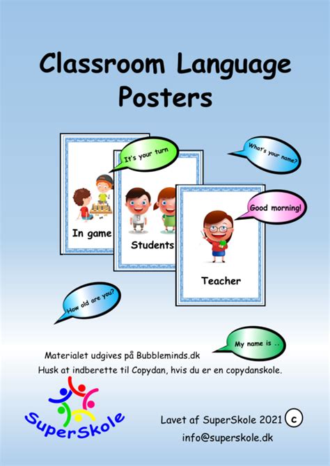 Classroom Language Posters Bubbleminds