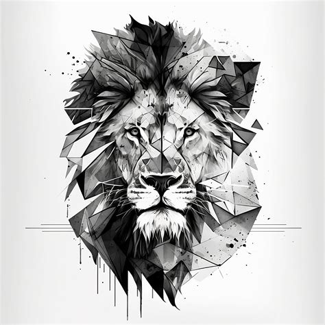 Abstract Lion Tattoo