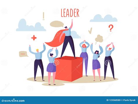 Business Leadership Concept Manager Leader Leading Group Of Flat
