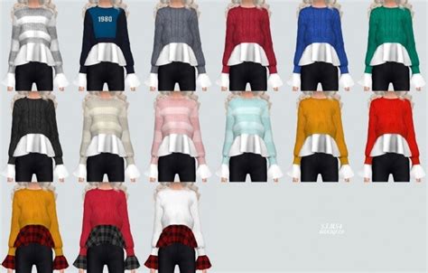 Flare Blouse With Crop Sweatshirt At Marigold Sims 4 Updates