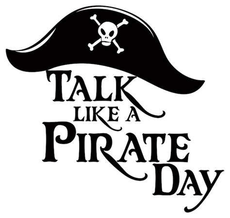 Free Vector Talk Like A Pirate Day Logo With A Pirate Hat On White