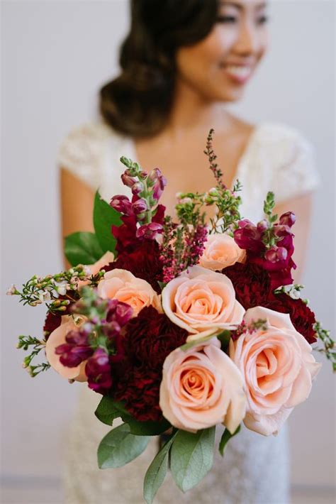 16 Elegant Burgundy And Blush Wedding Bouquet Ideas Weddinginclude