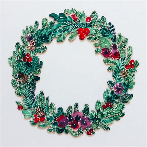 Holiday Watercolor Wreaths With Pink Puddle Studio The Farm At South