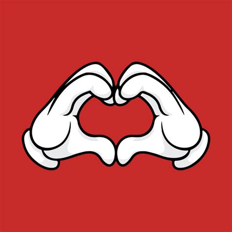 Mickey Mouse Hands Love Heart Sign Mickey Mouse T Shirt Teepublic