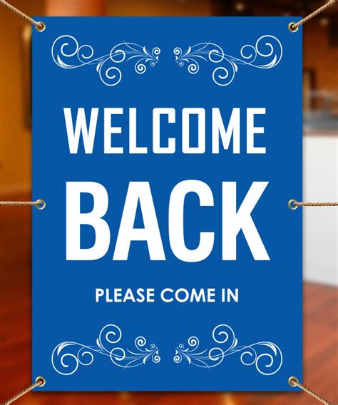 Welcome Back Please Come In Banner D6532 By