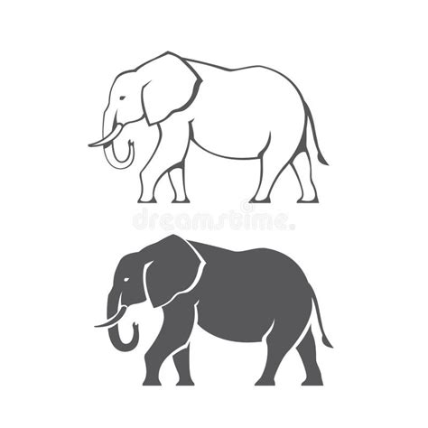 Silueta Del Elefante Ilustración Del Vector Ilustración De Camino