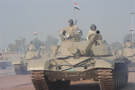 Laminated Poster Iraqi Forces Drive T 72 Tanks In A Parade During The