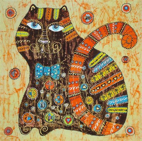 кому заряд позитива Batik Art Cat Art Culture Art