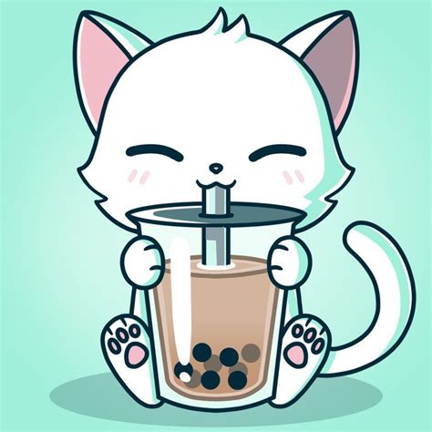 Boba Cat Funny Cute And Nerdy Shirts Dibujos Kawaii Dibujos Kawaii