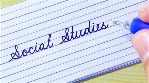 “social Studies In Cursive Handwriting Youtube