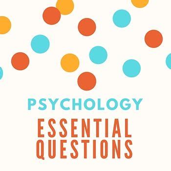 Psychology Essential Questions Posters | Personal ...