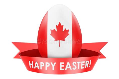 Easter Egg With Canadian Flag Happy Easter In Canada Concept 3d
