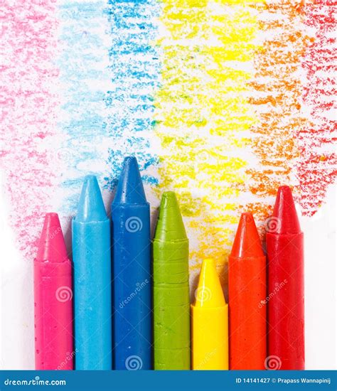 Rainbow Colorful Crayon Color For Children Royalty Free Stock