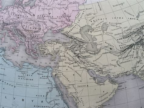 1892 Ancient World Original Antique World Map Nouvel Atlas Illustre