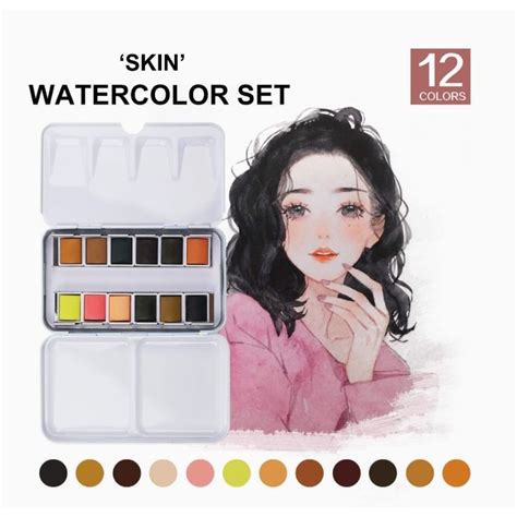 Seamiart Watercolors Paint Set Of 12 Assorted Skin Shopee Philippines