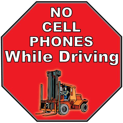 No Cell Phones While Driving Red Anti Slip Floor Sticker Decal
