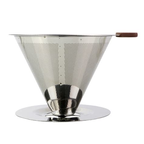 Stainless Steel Tea Coffee Filter Coffee Tea Dripper Funnel Portable V