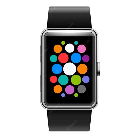 Premium Vector Wearables Device Smart Watch With Color Apps Icons