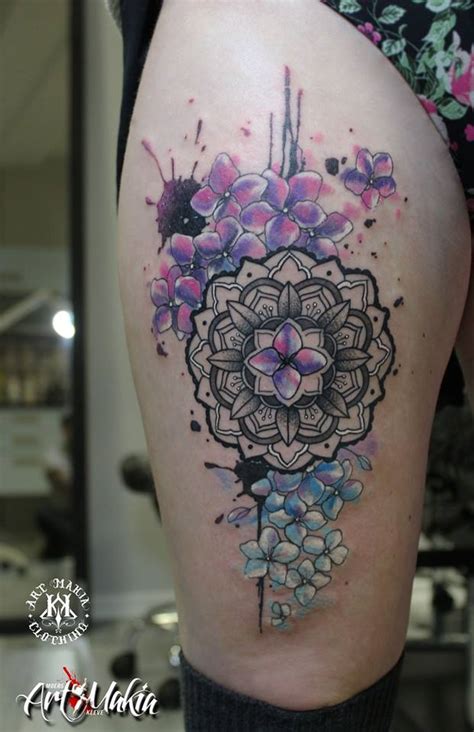 Watercolor Mandala Flower Tattoo By Artmakia On Deviantart