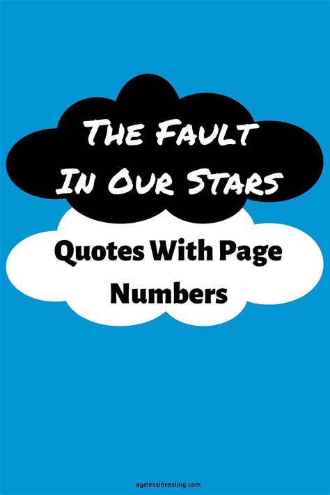 90 The Fault In Our Stars Quotes With Page Numbers Ageless Investing