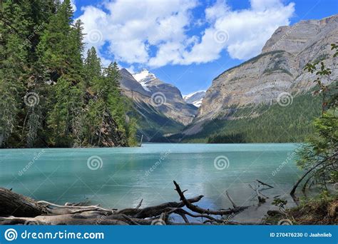 Canadian Rocky Mountains With Glacial Kinney Lake Mount Robson