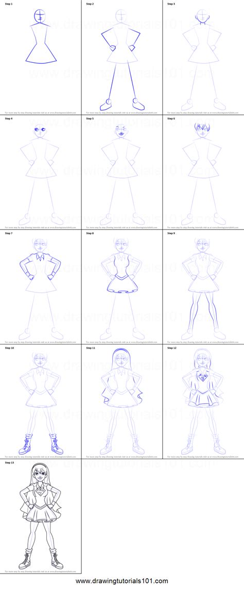 How To Draw Supergirl From Dc Super Hero Girls Printable