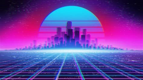 Hd Wallpaper Retrowave Synthwave Neon Ultrawide Grid Landscape