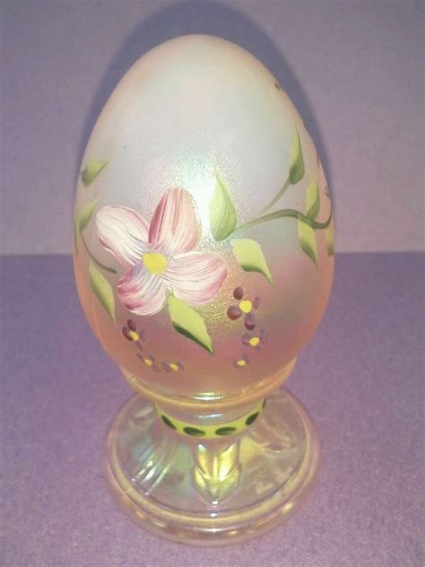 Fenton Glass Egg Handpainted And Signed By K Brightbill Fenton Glass Glass Fenton