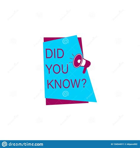 Did You Know Tag Color Megaphone Icon Stock Illustration