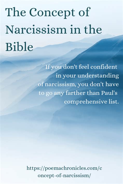 The Concept Of Narcissism In The Bible Part 1 Poema Chronicles
