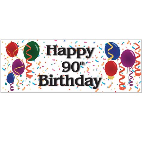 Happy 90th Birthday Banner 5 X 3 Outdoor Birthday Party Decor Vinyl