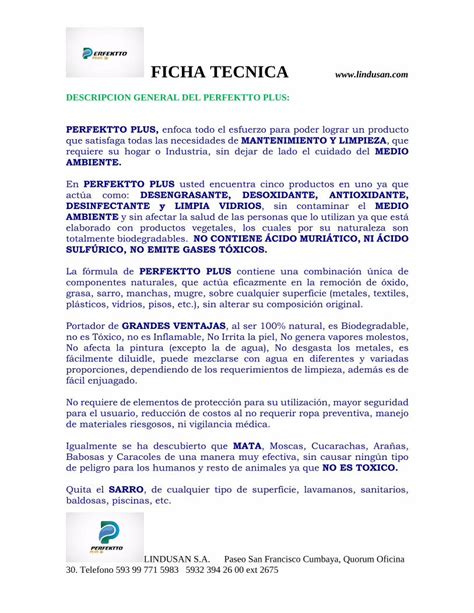 PDF FICHA TECNICA DESCRIPCION GENERAL El Producto Esta Registrado