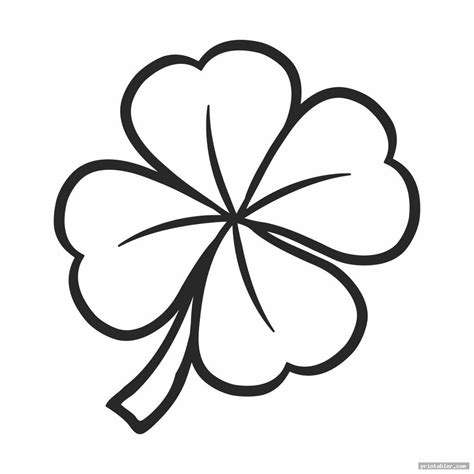 Four Leaf Shamrock Template Printable