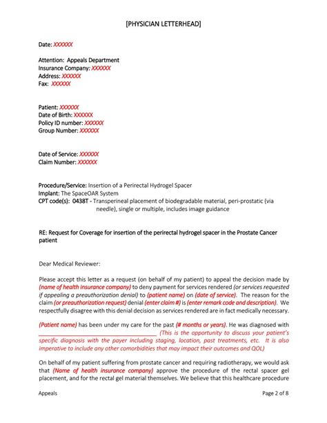 appeal letter sample for insurance claims hq printable documents