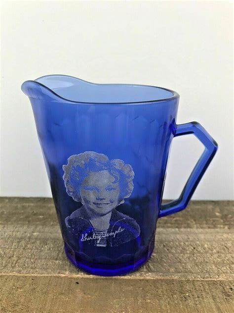 Vintage Shirley Temple Atlas Cobalt Blue Glass Small Milk Etsy