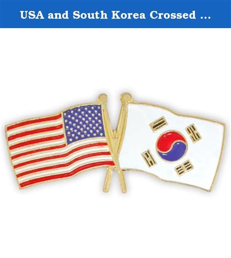 usa and south korea crossed friendship flag lapel pin the usa and south korea crossed flag pin