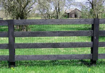 Red brand horse fence black. 2x4 No-climb fence behind 4 board fence for sheep (to keep ...
