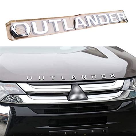 For Mitsubishi Outlander Chrome Car 3d Letters Hood Emblem Logo Badge