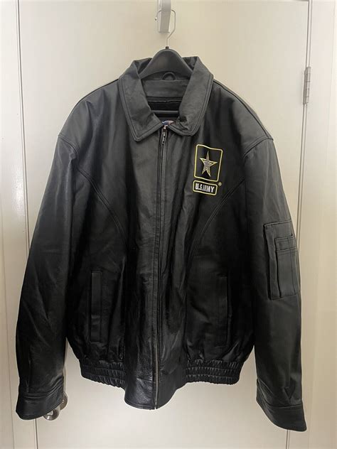 Us Army Leather Jacket Jwm Black Gem