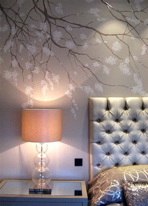 Feature wall bedroom hand painted walls barn wood wall murals paint colors custom design crafts painting. Hand Painted Blossom | Wall murals painted, Flower mural ...