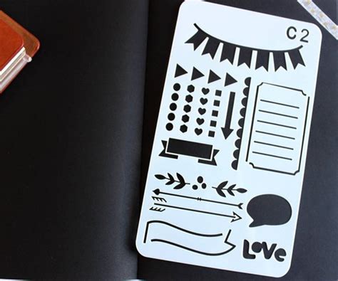 Planner Stencils Set 36 Pcs Bullet Journal Stencil For Midori Etsy