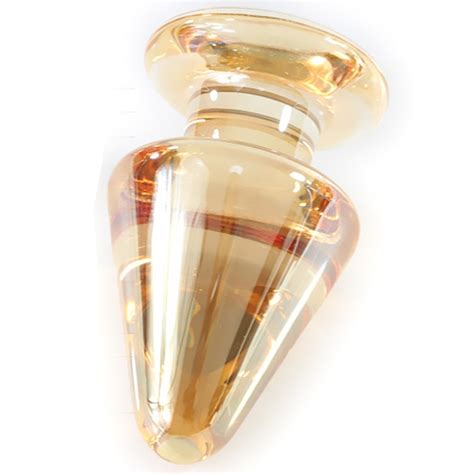 Champagne Color Glass Anal Plug Max Dia 55cm Buttplug Huge Crystal