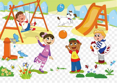 Schoolyard Playground Child Clip Art Cartoon Children Play Png