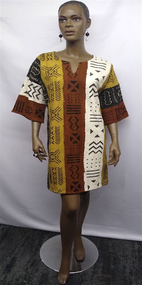 African Multi Colored Mud Cloth Dress
