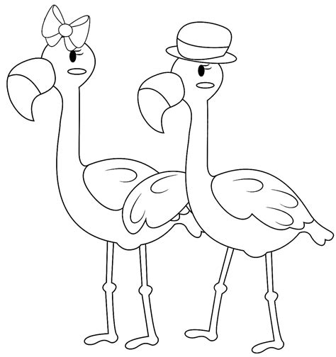 Mr Flamingo And Mrs Flamingo Coloring Page Free Printable Coloring Pages