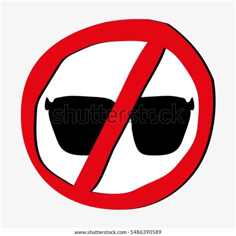 No Sunglasses Sign Vector Icon Stock Vector Royalty Free 1486390589